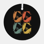 Badminton - Badminton Ball Retro Glas Ornament (Achterkant)