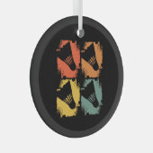 Badminton - Badminton Ball Retro Glas Ornament (Voorkant Rechts)