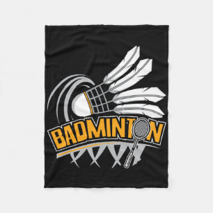 Badminton - Badminton Player Shuttle Birdie Fleece Deken