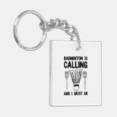 Badminton - Badminton Roept Sleutelhanger (Voorkant Links)