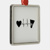 Badminton Ball-hartslag Metalen Ornament (Rechts)