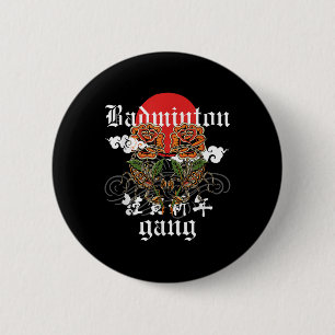 Badminton Bang, Rozen Scorpions Sportieve Bloemen Ronde Button 5,7 Cm