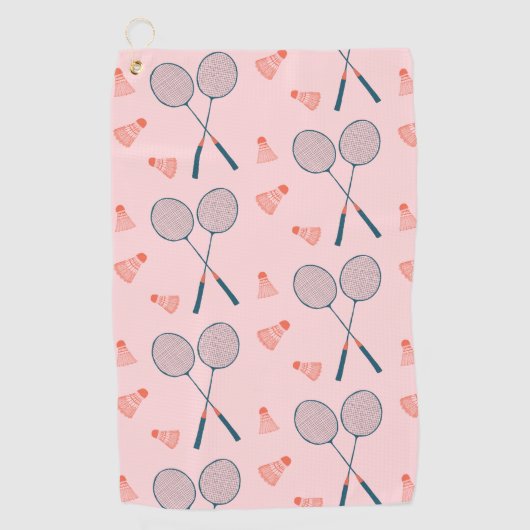 Badminton Birdie Racquet Shuttlecock Golfhanddoek (Voorkant)