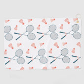 Badminton Birdie Racquet Shuttlecock Golfhanddoek (Horizontaal)