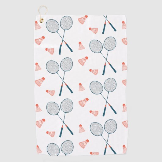 Badminton Birdie Racquet Shuttlecock Golfhanddoek (Voorkant)