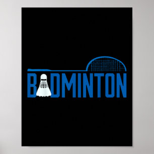 Badminton Birdie Shuttle Voor Badminton Speler Man Poster