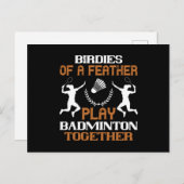 Badminton - Birdies of a vether Briefkaart (Voorkant / Achterkant)