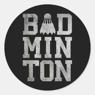 Badminton Birdies Shuttle Badminton Spelers En Lie Ronde Sticker