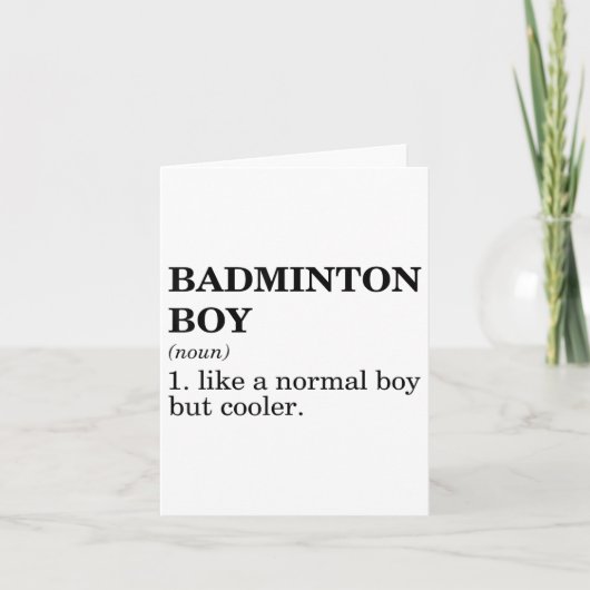 Badminton Boy Noun Definition Shuttle Badminton PL Kaart (Voorkant)