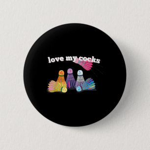 Badminton Buddies - Shuttle Sweethearts Fun &amp;  Ronde Button 5,7 Cm