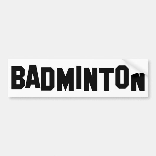 badminton bumpersticker (Voorkant)