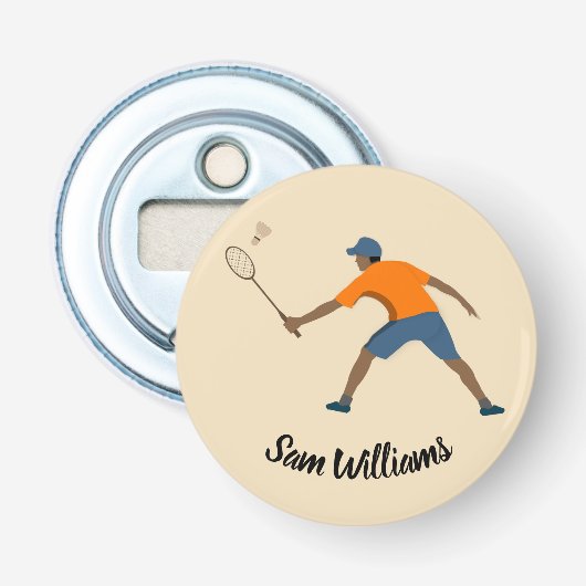 Badminton Button Flesopener (Voorkant)