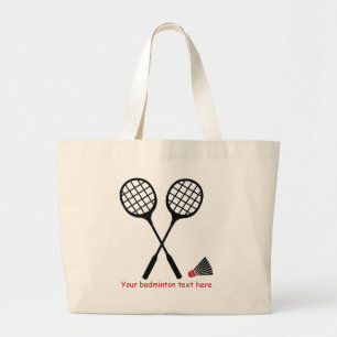 Badminton-cadeaus, racquet- en pendelocks grote tote bag