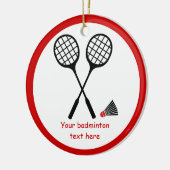 Badminton-cadeaus, racquet- en pendelocks keramisch ornament (Links)