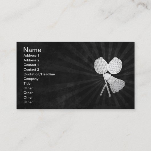 Badminton Carte de visite Pour Joueurs Coaches Clu (Devant)