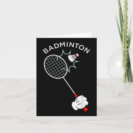 Badminton Cartoon Handschoen Opslag Kaart (Voorkant)