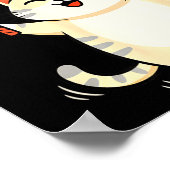 Badminton Cat Cartoon Art, Funny Cat Design For Ca Poster (Hoek)