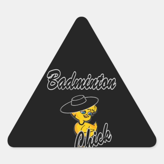 Badminton Chick #4 Driehoek Sticker (Voorkant)