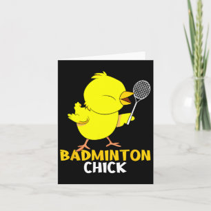 Badminton Chick Chicken Birdie Women Badminton Kaart