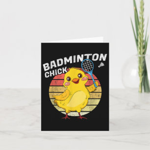 Badminton Chick Retro Chicken Birdie Women Badmint Kaart