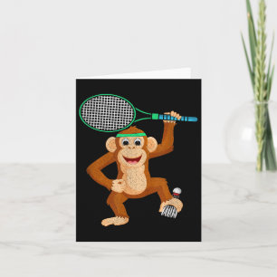 Badminton Chimpansee Animal Sport Humor Shirt Gift Kaart
