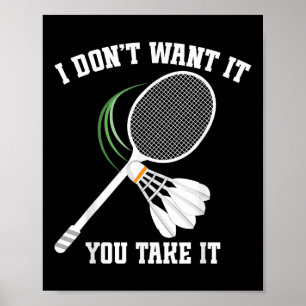 Badminton Coach Geen Huilende Shuttle Badminton Sp Poster