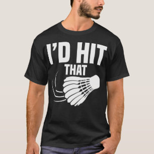 Badminton Coach Shuttle Id Slaan Badminton Speler T-shirt