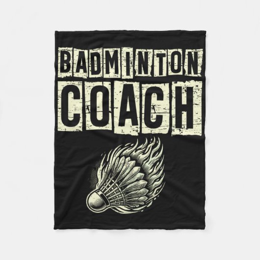 Badminton Coach Shuttle Racket Fleece Deken (Voorkant)