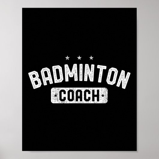 Badminton Coach Vintage Badminton  Poster (Voorkant)