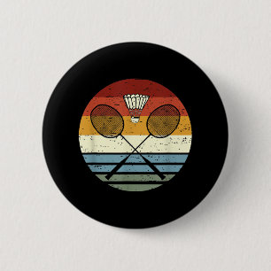 Badminton - Cool Vintage Retro Sport Outfit Racket Ronde Button 5,7 Cm