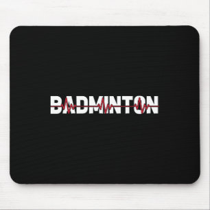 Badminton Court Racket - Racquet Shuttle Ekg Heart Muismat