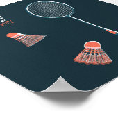 Badminton CUSTOM BABY NAAM BIRTHDATE Art Poster (Hoek)