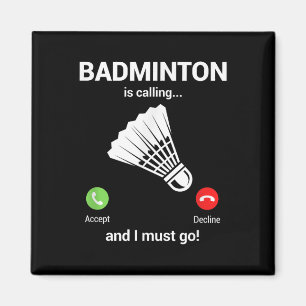 Badminton die badmintonliefhebber roept Funny Badm Magneet