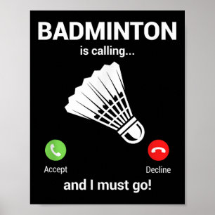 Badminton die badmintonliefhebber roept Funny Badm Poster