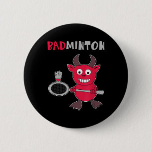 Badminton Duivel Badminton Speler Shuttle Sporten  Ronde Button 5,7 Cm
