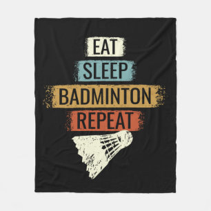 Badminton - Eat Sleep Badminton Repat Fleece Deken
