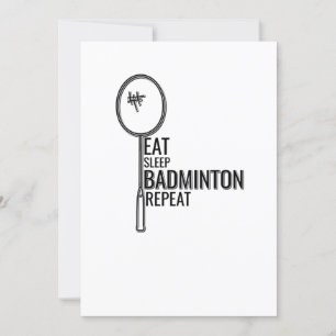 Badminton - Eat Sleep Badminton Repat Kaart
