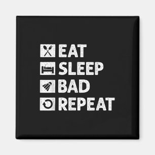 Badminton Eat Sleep Herhaal Grappige Shuttle Meme Magneet