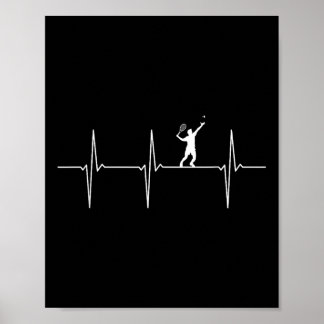 Badminton ECG Heartbeat Shuttle Pulsfrequentie Poster