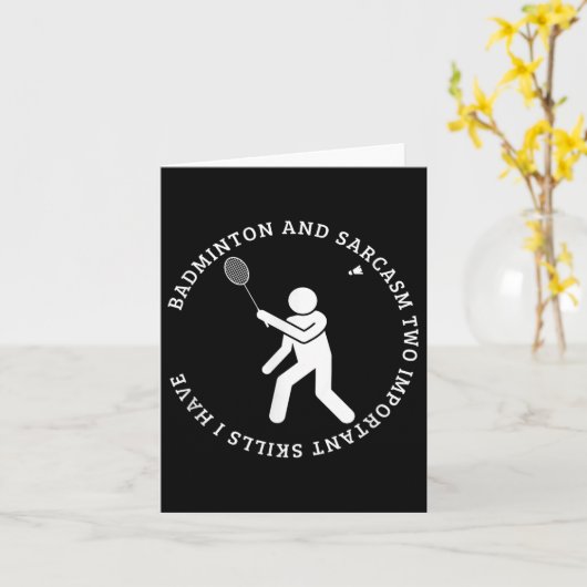 Badminton en Sarcasme Shuttle Funny Badminton Kaart (Gele Bloem)