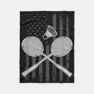 Badminton En Shuttle Amerikaanse Vlag Fleece Deken