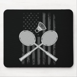 Badminton en shuttle Amerikaanse vlag Muismat