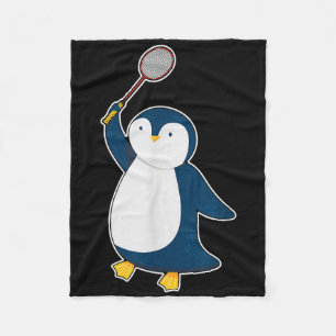 Badminton En Shuttle Speler Pinguïn Fleece Deken