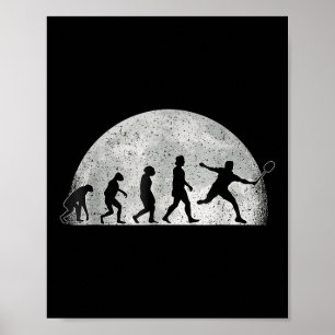 Badminton Evolutie - Maan Badminton Speler Poster