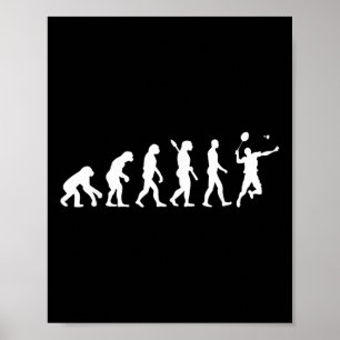 Badminton Evolution Jersey T-shirt Grappige Racket Poster