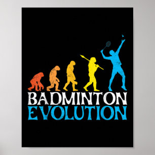 Badminton Evolution Monkey Badminton Speler Badmin Poster