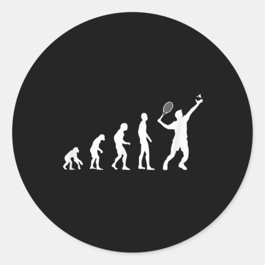 Badminton Evolution Shuttle Funny Ronde Sticker (Voorkant)
