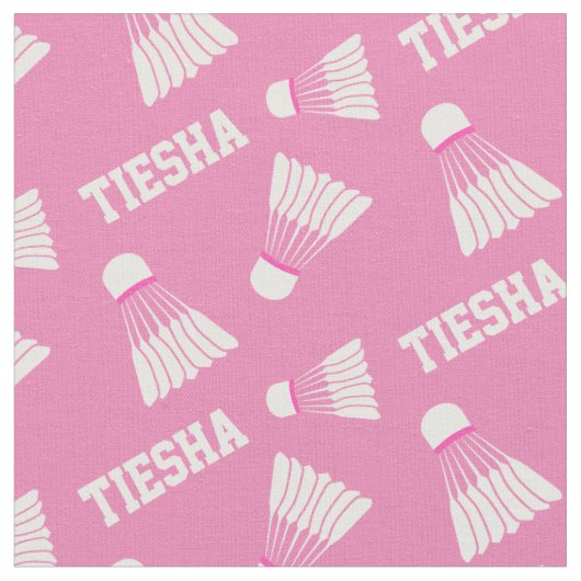 Badminton filles nom tissu motif rose (Fermer)