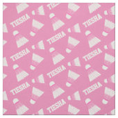 Badminton filles nom tissu motif rose (Échantillon)