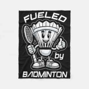 Badminton Forever Cartoon Shuttle En Racket Grafie Fleece Deken